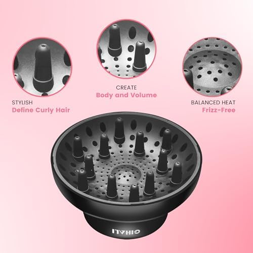 Universal Diffuser Attachment for Hair Dryer, Fits 1.7-2.6 Inch Blow Dryer Nozzles, Super Sturdy Curly Hair Diffuser for Waves and Curls, Travel Friendly - Image 4