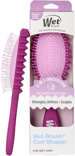 Wet Brush Curl Shaper Detangler Brush, Purple, Made for Women, Men & Kids by WetBrush