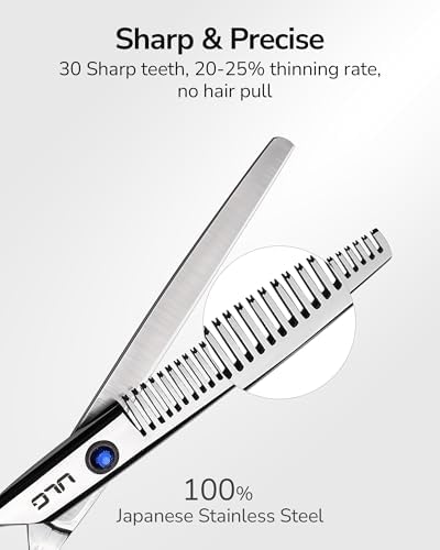 ULG Left-Handed Hair Thinning Scissors, Thinning Shear for Hair Cutting 6.5 inch Professional Barber Scissors Salon Texturizing Shears Made of Japanese Stainless Steel - Image 2