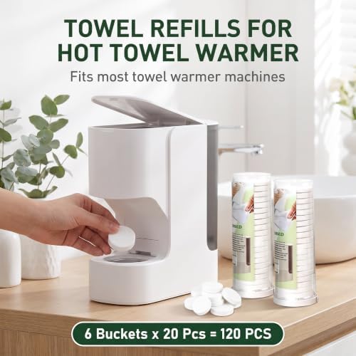 Towel Refills for Hot Face Towel Heater Machine, 60 Pcs Disposable Compressed Face Towels for Smart Towel Warmer, 3 Buckets, 20 Pcs Per Bucket - Image 4