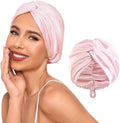 Adjustable Silk Satin Hair Bonnet for Sleeping Women, Double Layer, Silk Hair Wrap for Sleeping Women Men, Curly Natural Braid Straight Unisex - Pink by Baqzqudnl