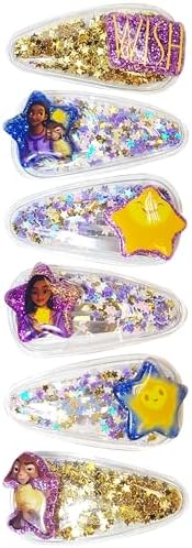 Disney Wish Girls Cute Hair Clips with Favorite Character Charms, Magical Confetti Hair Accessories for Toddlers Ages 3+ - Image 2