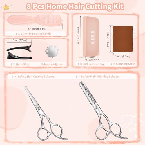 CIICII Kids Hair Cutting Scissors Shears Kit, Safe Round Tip Baby Scissors - Image 6