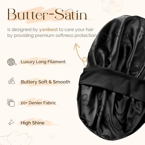 YANIBEST Adjustable Satin Bonnet for Sleeping, Double Layer - Image 2