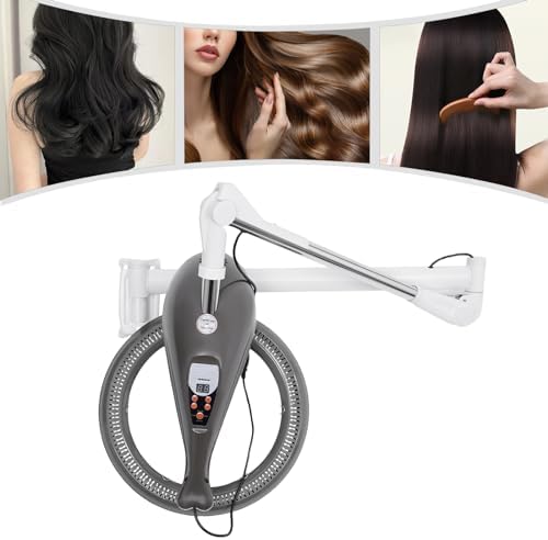 950W Multifunctional Hair Treatment Machine,360 Degree Rotating Heating Ring Wall Mount Orbiting Rotating Hair Treatment Machine, SalonHair PermingMachine for Salon, Spas and Family. (Grey) - Image 4