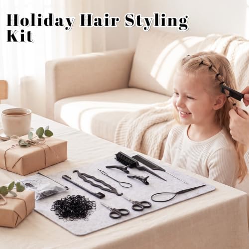 1000 Black Hair Rubber Bands with 10 Styling Tools, Small Elastic Ties - Image 7