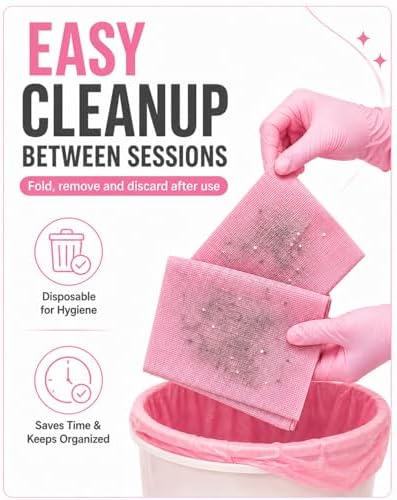 Makartt 20 Pcs Pink Disposable Nail Mats, Waterproof - Image 5