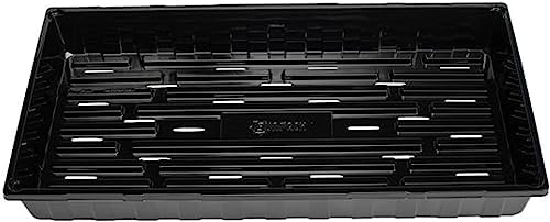 SUNPACK 10" x 20" Heavy Duty Shallow Plastic Seed Starting Tray, Black, 1" (Pack of 30) - Lined with Drainage Holes for Excess Water and Aeration, Ideal for Greenhouses or Indoor Gardening - Image 2