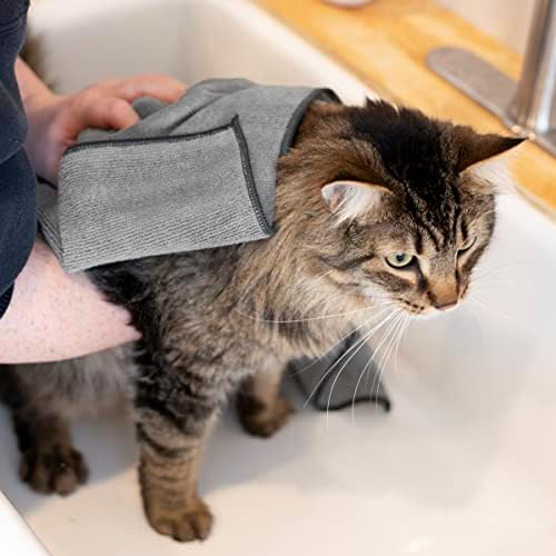 Ritz Premium Embroidered Microfiber Pet Towel, 18" x 28", Highly Absorbent, Fast-Drying, Long-Lasting, Super Soft 80% Polyester and 20% Polyamide Pet Cloth, Grey (Pack of 24) - Image 6