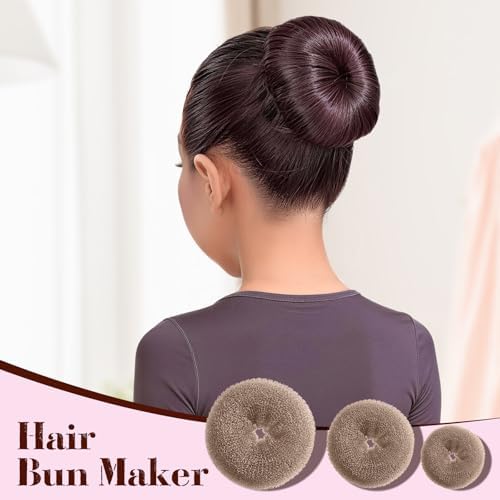Bun Maker, Hair Bun Maker,Donut Bun Maker Set Tan Brown - Image 3