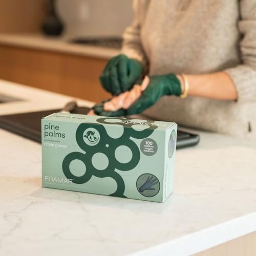 FRAMAR Biodegradable Green Gloves Latex Free Large, Disposable Nitrile - Image 5