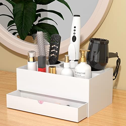 NIUBEE Acrylic Hair Tool Organizer with Drawer, Hair Dryer Holder Organizer - Image 4