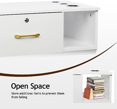 Wall Mount Styling Salon Storage Station Cabinet, White - Image 5