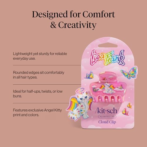 Lisa Frank x Kitsch Medium Cloud Hair Clip for Women - Angel Kitty, 1pc - Image 5