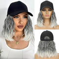 HANYUDIE Hat Wig for Women Wig Cap with Curly Hair Extensions Hat with Hair Wave Adjustable Baseball Cap Wigs by HANYUDIE