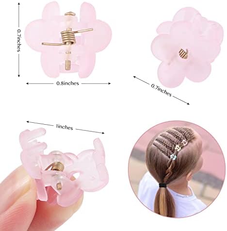 48Pcs Small Hair Claw Clips, Mini Hair Clips No-Slip Grip Jaw Clips Mix Colored Flower Hair Accessories for Women Girls - Image 2