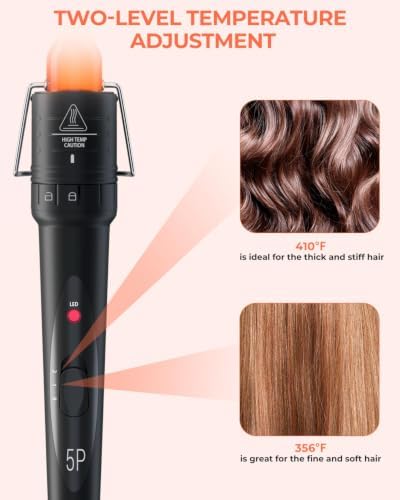 Ohuhu 5 in 1 Curling Wand Set, 0.35"-1.25" Interchangeable Ceramic Barrels - Image 5