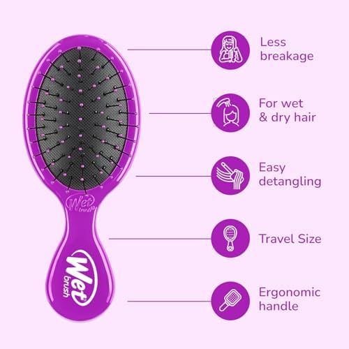 Wet Brush Mini Detangler Hair Brush, Pink - Detangling Travel Hair Brush - Ultra-Soft IntelliFlex Bristles Glide Through Tangles with Ease - Pain-Free - All Hair Types - Image 3