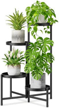 4 Tier Large Plant Stand Indoor Outdoor, 10 In Wide Tray, Black by iDavosicly
