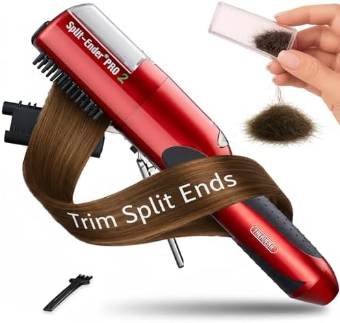 Split-Ender Pro 2 - Original Professional Beauty Tool - Cordless Split End Hair Trimmer for Damaged, Dry, Brittle, Frizzy, Curly or Straight Hair (Red) by Split-Ender