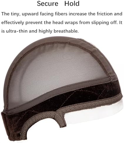 Wig Caps for Women Wig Cap with Grip Band for Keeping Wigs in Place Glueless Wig Grip Cap with T-part Transparent Lace Caps Non-Slip Adjustable Wig Caps Elastic Headband (Brown) - Image 3