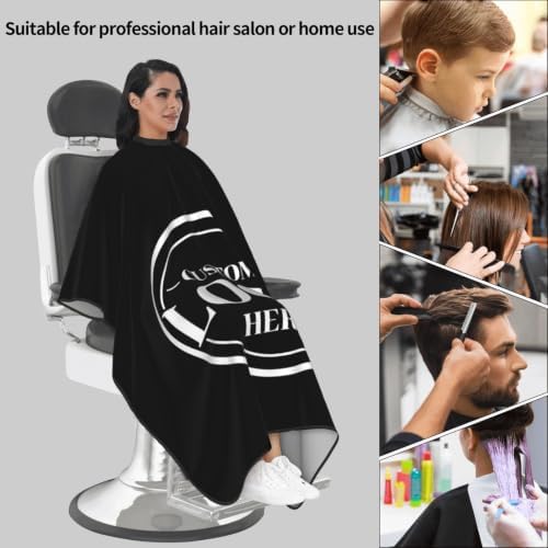 55x66in Black Custom Barber Cape, Personalized Designer Barber Cape for Salon, Gifts for Birthday Christmas - Image 5
