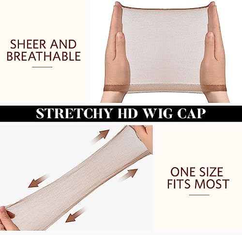 MORGLES HD Transparent Wig Caps 20 Pack Brown Ultra Thin for Women Men - Image 3