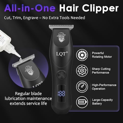 Professional Hair Clippers for Men - Cordless & Corded Dual Mode, 2-Speed & LCD Display, Complete Barber Kit, Scissors, Guide Combs, Rechargeable Beard/Hair Trimmer for Home & Professional Use - Image 3