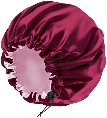 Edoneery Satin Bonnet for Sleeping Women, Double Layer Adjustable Sleep Cap by Edoneery
