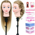 20" Mannequin Head with Hair - Cosmetology Manikin Practice Braiding Doll Head for Hair Styling, Training Head for Braiding Hairdressing for Kids by NeverlandBeautyHealth
