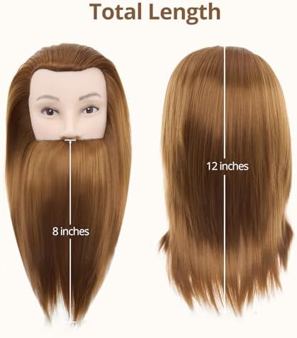 Male Mannequin Head with Hair 10" Barber Mannequin Head for Hair Styling - Image 4