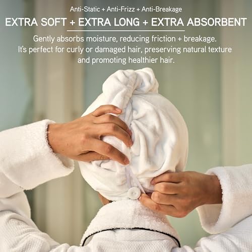 ILES FORMULA Ultra-Soft Microfiber Turban Towel for Curly Hair - Grey - Image 4