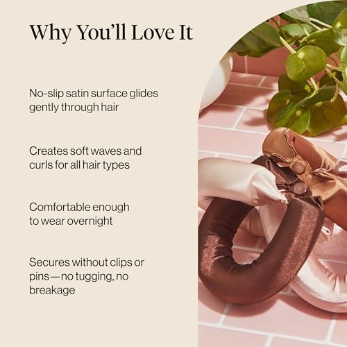 Kitsch Satin Flexi Rods, Heatless Curling Rod - 4pcs, Rosewood - Image 5