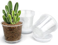 20 Pack 4 Inch Clear Nursery Pots with Drainage and Saucer, Clear Plastic Planter Pots for Plants, Flexible Seed Starting Pots for Succulents, Small Herbs, Annual Flowers (4 Inch) by DUNPUTE