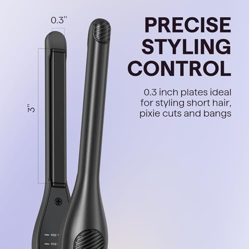 Wavytalk Pencil Small Flat Iron 0.3" for Short Hair, Pixie Cut & Bangs - Image 2
