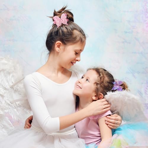 RAINBOW WSK10 Pcs Glitter Butterfly Hair Ties for Girls Baby Toddler Cute Sequin Bow Hair Ties Elastic Rubber Hair Bands for Little Girls Multicolor Baby Hair Accessories Pijin-10 - Image 6