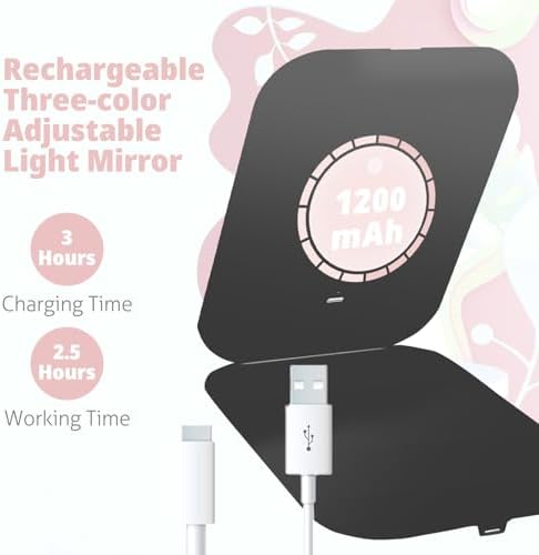 Travel Makeup Mirror, Portable Rechargeable Mirror with Lights - Image 4