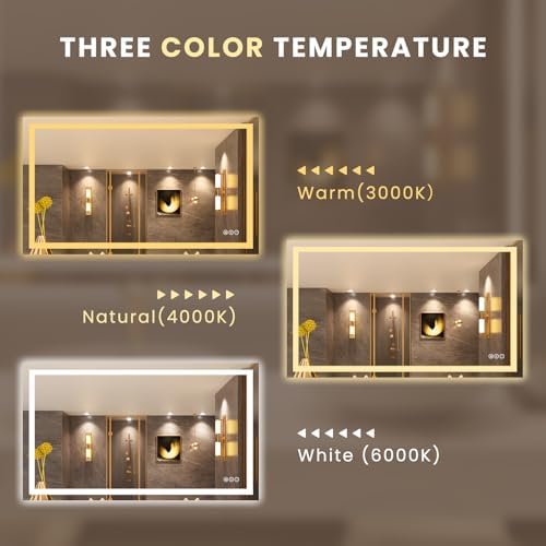 LOAAO 50"X30" LED Bathroom Mirror with Lights, UL Listed - Image 6