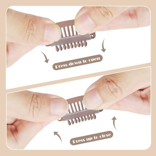 Dreamlover Stainless Steel Hair Extension Clips, Brown, 9 Teeth, 30 Pieces - Image 4