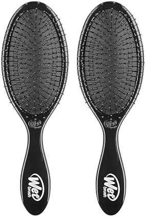 Wet Brush Original Detangler Hair Brush, Classic Black, Ultra-Soft IntelliFlex Bristles, Detangling Bristles Glide Through Tangles (Wet Dry & Damaged Hair), Women & Men (2 Pack) by WetBrush