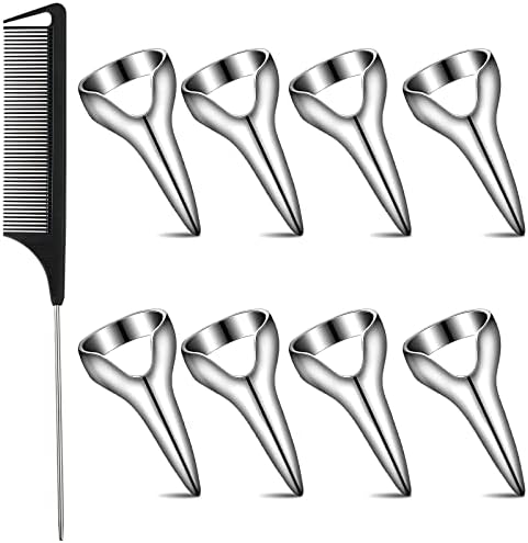 Zopeal 9 Pieces Stitch Braid Tool Finger Hair Parting Ring Pinky Selecting by Zopeal