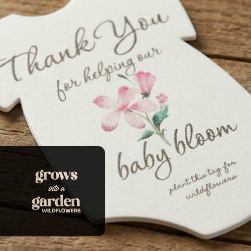 48 Pink Onesie-Shaped Gift Wrap Tags with Wildflower Seeds - Image 4