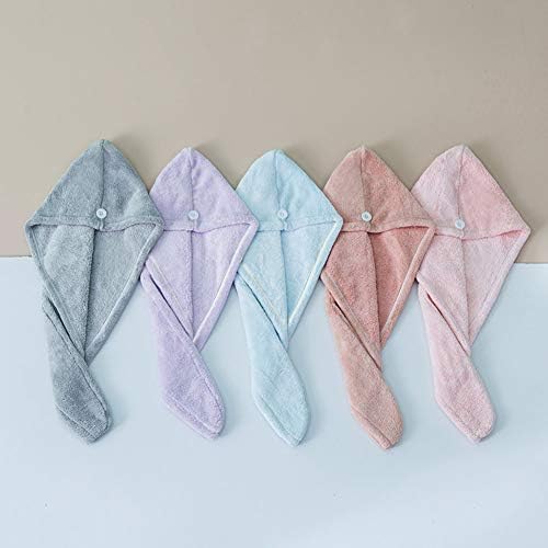 Microfiber Hair Drying Wrap Towel for Women Turban Fast Dry Gray - Image 7