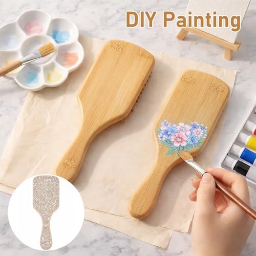 10 Pack Bamboo Hair Brushes Bulk, Wooden Paddle Detangling Brushes - Image 3