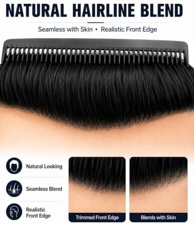 0.06mm Thin Skin Mens Hair System, #3 Medium Brown - Image 3