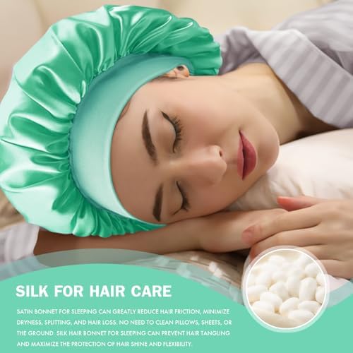 Satin Silk Bonnet for Hair, Double Layer Sleep Cap for Men & Women - Image 4