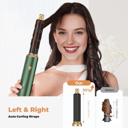 OKWRAP 5-in-1 Hot Air Styler & Blow Dryer Brush Set - 700W Gentle Temperature Hair Multi-Styler with Auto-Wrap Curlers & Round Brush for Fine, Thin, or Damaged Hair, 100-120V US Outlet Only - Image 2