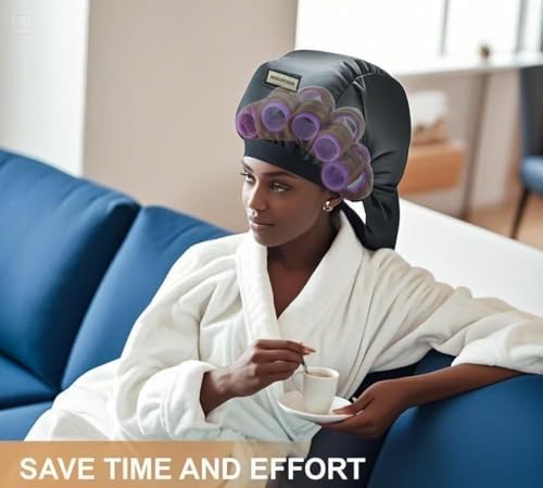 Hair Roller-Specific Heating Bonnet,Shorten Heatless Rods Rollers Curling Time,Styling Hairs at Home&Helps Curls Stay Longer,Frizz Control, Lightweight & Portable for Travel(Rollers Not Included) - Image 6