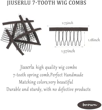 20 Pieces Wig Combs, 7-Teeth Wig Clips to Secure Wig (Brown) - Image 2