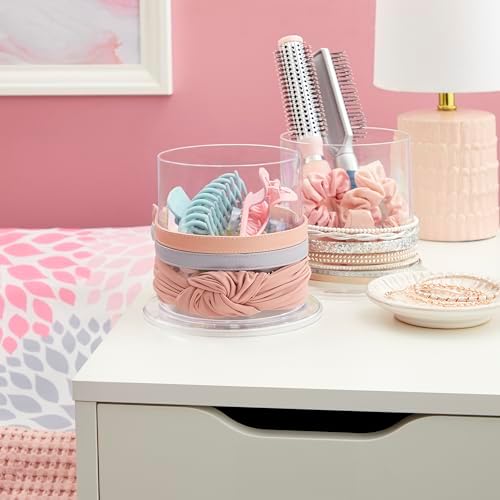 STORi Bella 2-Pack Headband and Scrunchie Holder | Clear Plastic Organizer Display Stand | Holds Hair Ties, Accessories, and Jewelry | Made in USA - Image 3